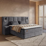 Opbergboxspring Cresta XL Antraciet – 180x200 cm – Incl. 2 Nachtkastjes bed met nachtkastje - geweven stof en metaal - Mooie…