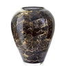 Terroso Vaas Zwart-Goud - Marmerglas - 27 cm - zwart en goud - Mooier Thuis