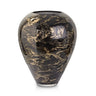 Terroso Vaas Zwart-Goud - Marmerglas - 33 cm - zwart en goud - Mooier Thuis