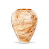 Terroso Vaas Warm Wit - Marmerglas - 33 cm - goud en naturel - Mooier Thuis