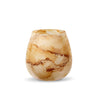 Terroso Vaas Warm Wit - Marmerglas - 25 cm - goud en naturel - Mooier Thuis