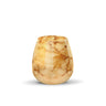 Terroso Vaas Warm Wit - Marmerglas - 21 cm - goud en naturel - Mooier Thuis