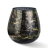 Terroso Vaas Zwart-Goud Breed - Marmerglas - 25 cm - zwart en goud - Mooier Thuis