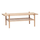 Acorn Salontafel Vierkant Naturel: minimalistische tafel met bovenblad en onderrek voor boeken en tijdschriften FSC-eiken