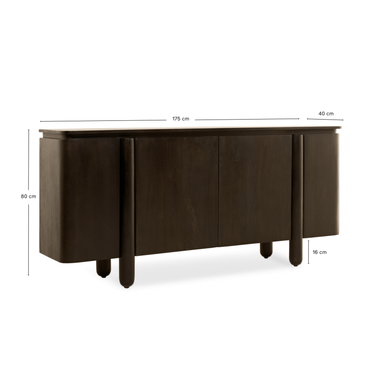 Dressoir Rondo - 175cm Donkerbruin