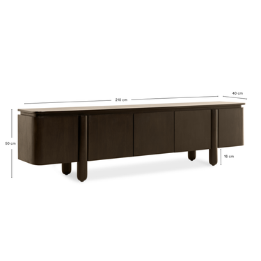 TV-Meubel Rondo - 210cm Donkerbruin
