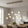 Ritual hanglamp wit glas 9-lichts mokka hanglamp met lampenkap - afbeelding 7