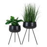 Ardola Bloempotten van staal 2 stuks - zwart - 28/34 cm breed - Mooier Thuis