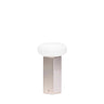 Lage draagbare lamp in nikkel tafellamp draadloos - 12 cm breed - Mooier Thuis
