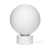 Witte bolvormige vloerlamp - glas en marmer - Mooier Thuis
