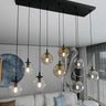 COSMO 9-lichts hanglamp - Mix glazen kappen hanglamp met ronde bol - sfeervol in een Modern interieur