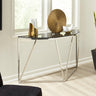 Aria Consoletafel Smoked Glas 140x43 cm - zwart en zilver - Mooier Thuis