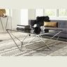 Aria Salontafel Smoked Glas 104x104 cm - zwart en zilver - Mooier Thuis