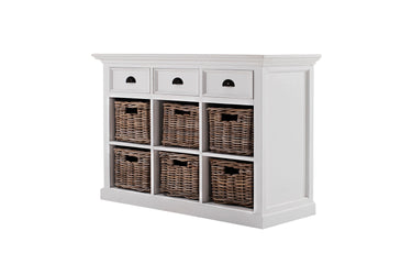 Halifax Buffetkast met 6 rotan manden 125 cm | Wit - afbeelding 19