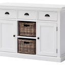 Halifax Buffetkast met 2 rotan manden 124 cm | Wit - afbeelding 28