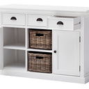 Halifax Buffetkast met 2 rotan manden 124 cm | Wit - afbeelding 29