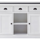Halifax Contrast Buffetkast 123 cm met 2 rotan manden | Wit/Zwart - afbeelding 12