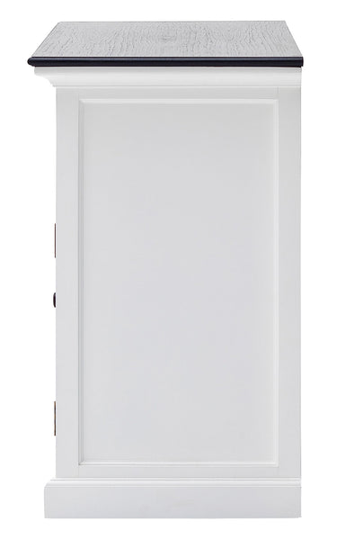 Halifax Contrast Buffetkast 123 cm met 2 rotan manden | Wit/Zwart - afbeelding 16