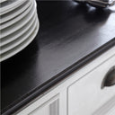 Halifax Contrast Buffetkast 123 cm met 2 rotan manden | Wit/Zwart - afbeelding 4