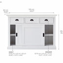 Halifax Buffetkast met schuifdeuren 125 cm | Wit - afbeelding 7