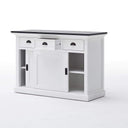 Halifax Contrast Buffetkast met schuifdeuren 124 cm | Wit/Zwart - afbeelding 11