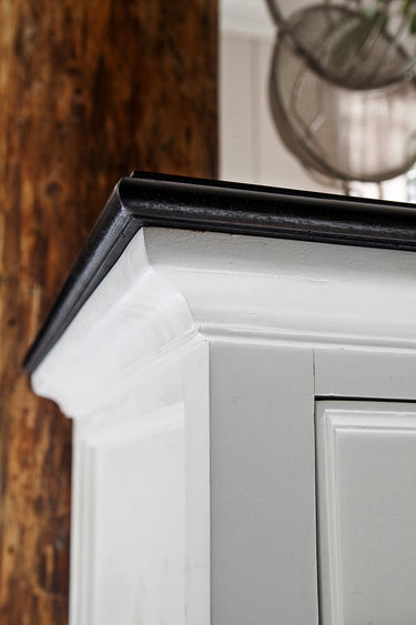 Halifax Contrast Buffetkast met schuifdeuren 124 cm | Wit/Zwart - afbeelding 8