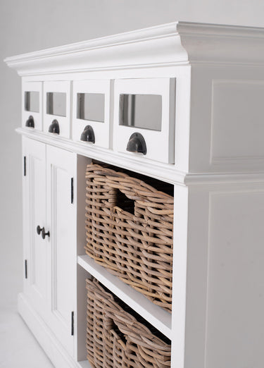 Halifax Buffetkast met 2 rotan manden 125 cm | Wit - afbeelding 9