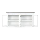 Halifax Accent vitrinekast met 4 glazen deuren | Wit/Bruin - afbeelding 2