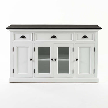 Halifax Contrast Buffetkast 145 cm met 4 deuren en 3 lades | Wit/Zwart - Mooier Thuis