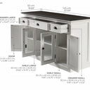 NovaSolo Halifax Contrast Buffetkast 145 cm met 4 deuren en 3 lades | Wit/Zwart - Mooier Thuis