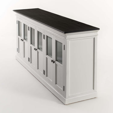 NovaSolo Halifax Contrast Dressoir met 6 glazen deuren 200 cm | Wit/Zwart - Mooier Thuis
