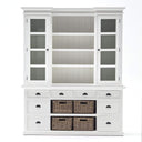 Halifax dressoir met opzetkast en 4 rotan manden | Wit - Mooier Thuis