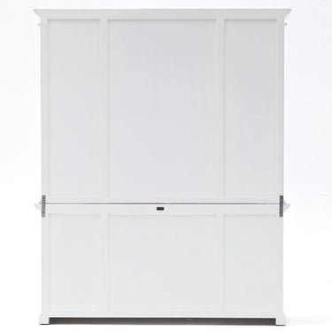 Halifax dressoir met opzetkast en 4 rotan manden | Wit - afbeelding 9