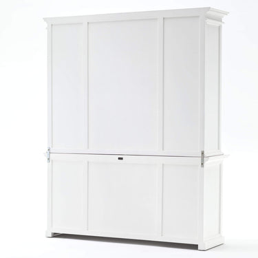 Halifax dressoir met opzetkast en 4 rotan manden | Wit - afbeelding 10