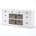Halifax dressoir met opzetkast en 4 rotan manden | Wit - afbeelding 13