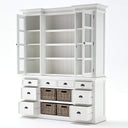 Halifax dressoir met opzetkast en 4 rotan manden | Wit - afbeelding 6