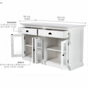 NovaSolo Halifax Buffetkast met glazen deuren 145 cm | Wit - Mooier Thuis