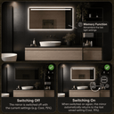 Badkamerspiegel Ambi 120×60 cm met dimbare LED en anticondens