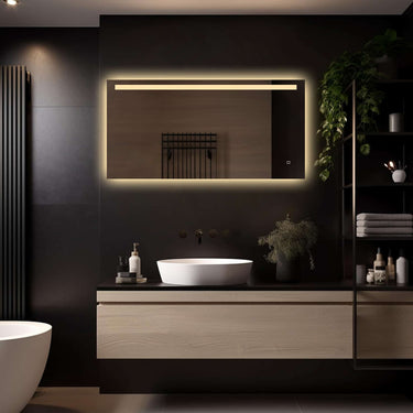 Badkamerspiegel Ambi 120×60 cm met dimbare LED en anticondens