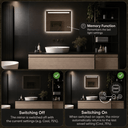 Badkamerspiegel Ambi 80×60 cm met dimbare LED en anticondens