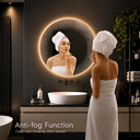 Badkamerspiegel Aurora 80×80 cm met gouden lijst met dimbare LED en anticondens
