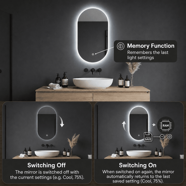 Badkamerspiegel Fiona 40×80 cm met dimbare LED en anticondens