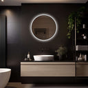 Badkamerspiegel Ilona 70×70 cm met zwarte lijst met dimbare LED en anticondens