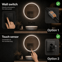 Badkamerspiegel Lena 70×70 cm met dimbare LED en anticondens