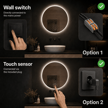 Badkamerspiegel Lena 80×80 cm met dimbare LED en anticondens
