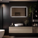 Rechthoekig badkamerspiegel Sorento 120×60 cm met LED-verlichting rondom met zwarte lijst