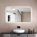 Badkamerspiegel Marbella 100×60 cm met gouden lijst met dimbare LED en anticondens
