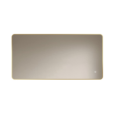 Badkamerspiegel Marbella 120×60 cm met gouden lijst met dimbare LED en anticondens