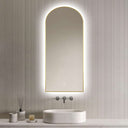 Badkamerspiegel Medina 45×100 cm met gouden lijst met dimbare LED en anticondens