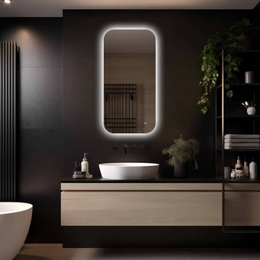 Rechthoekig badkamerspiegel Moderna 50×100 cm met LED-verlichting rondom